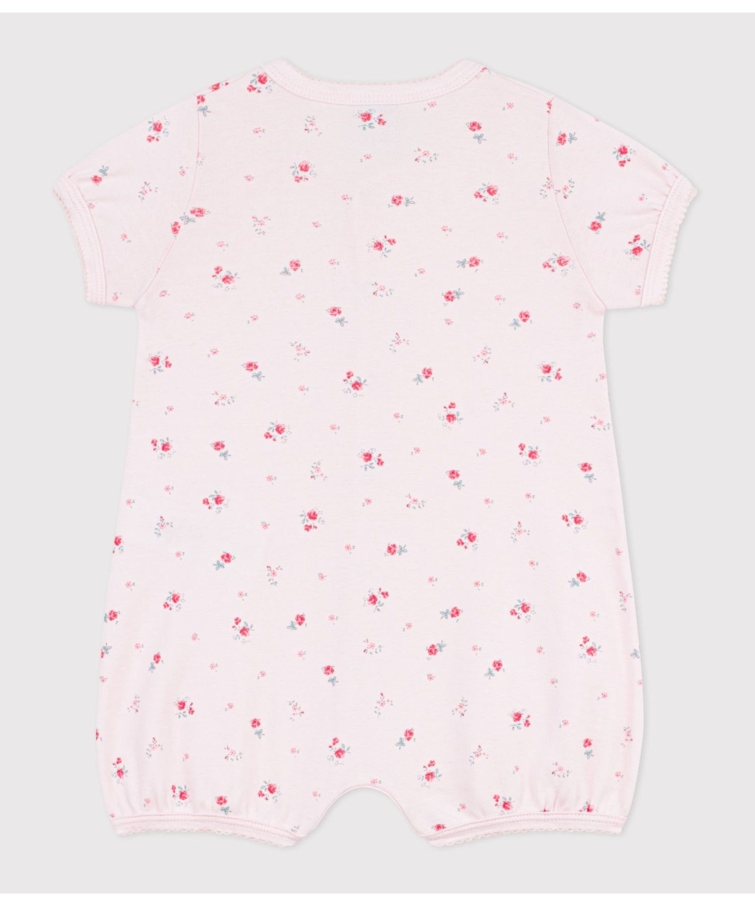 Короткий комбинезон с цветочным принтом Petit Bateau, Light pink/multicolor — фото 2