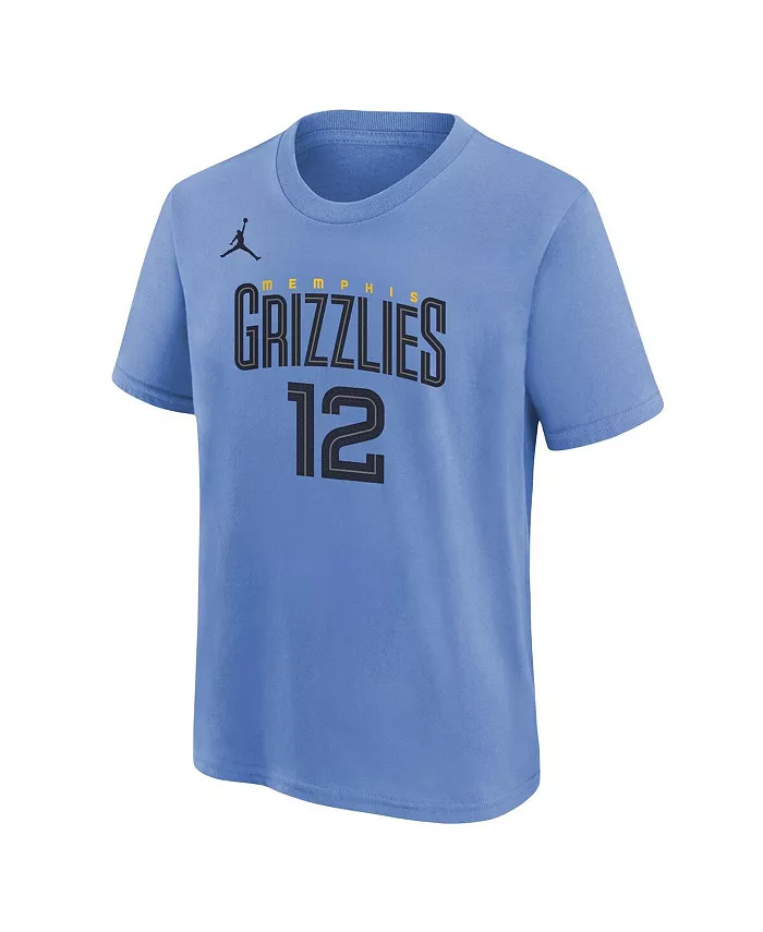Футболка игрока Big Boys Ja Morant Memphis Grizzlies Statement Edition с именем и номером, светло-голубая Jordan — фото 3