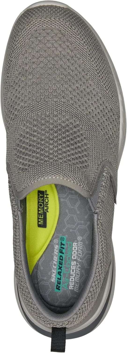 Мужская спортивная одежда Skechers Norlan - Philip, лоферы вязаные на двух резинках в поставке петлей на пятке, серый — фото 3