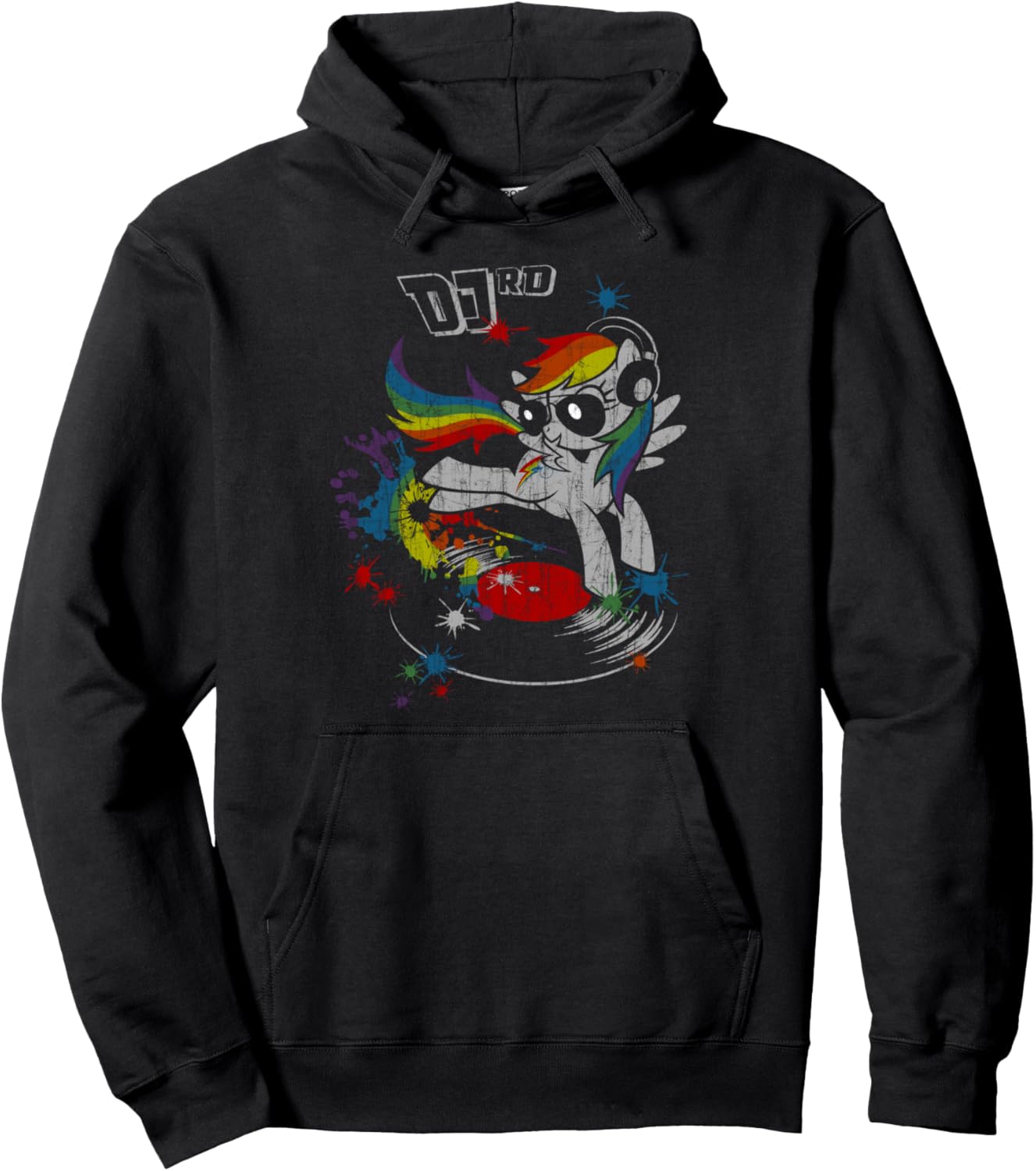 

Худи My Little Pony Rainbow Dash DJ RD 01 BlackH, черный (black 19-3911tcx), размер S