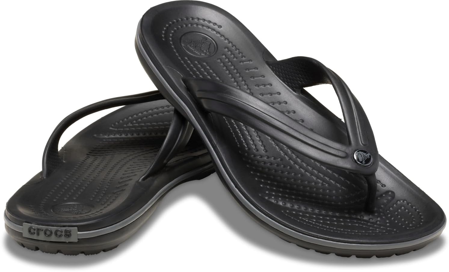 Вьетнамки Crocs Crocband унисекс для взрослых, черный/серый — фото 4