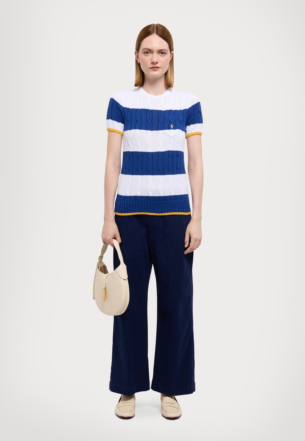 

Принт на футболке CREW CABLE STRIPE Ralph Lauren, синий