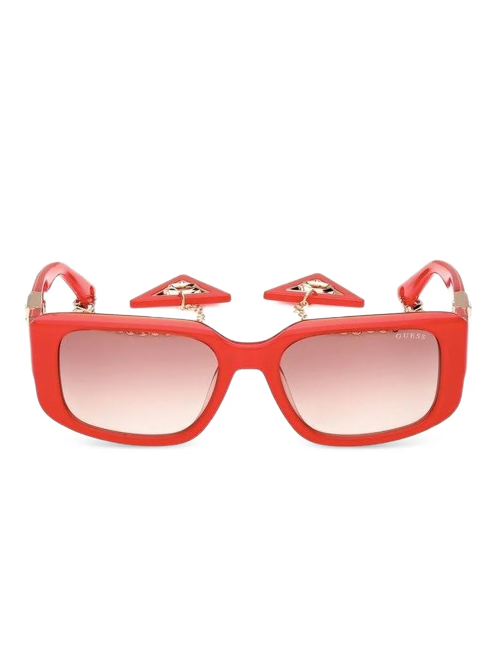 

Прямоугольные солнцезащитные очки с цепочкой GUESS EYEWEAR, красный