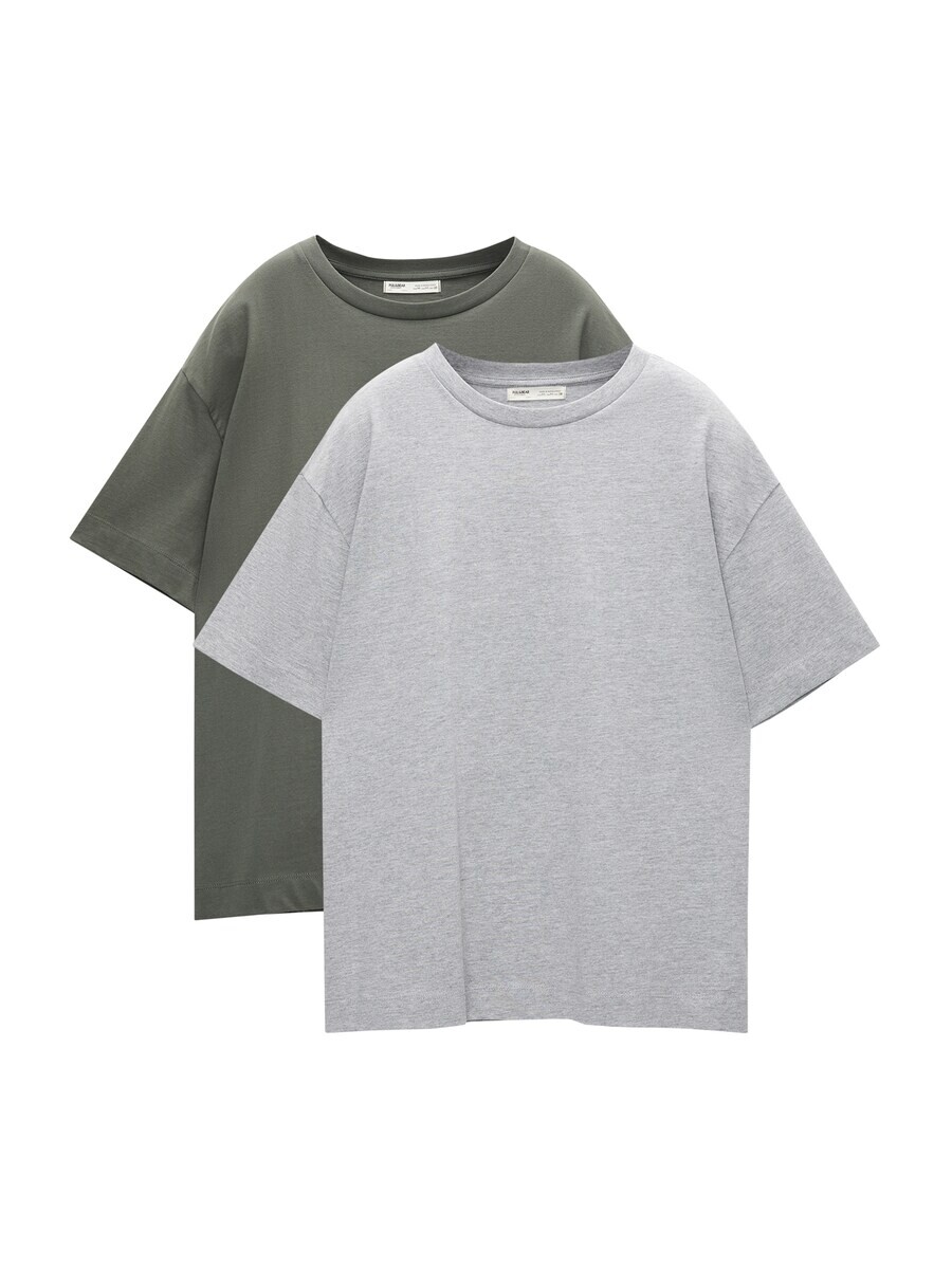 

Футболка Pull&Bear, пятнистый серый/зеленый