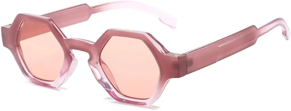 

Женские модные солнцезащитные очки Polygon с прозрачными линзами Ocean Lens UV400, модные мужские очки в стиле ретро, ​​желто-фиолетовые UUPTTPL, Purple Champagne