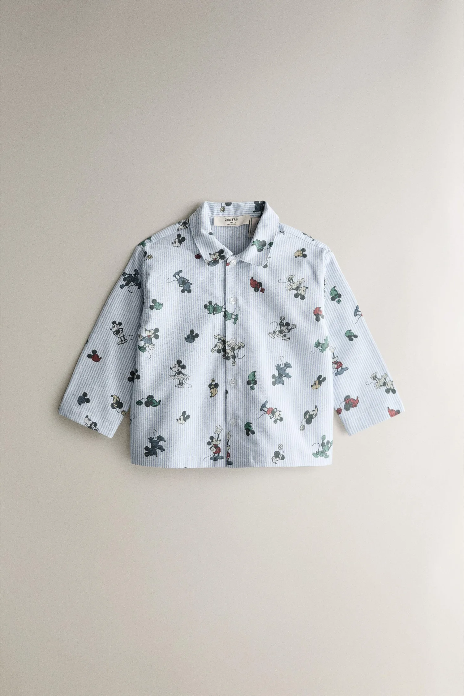 Детский фланелевый пижамный комплект микки и минни ©disney Zara, светло-голубой — фото 2