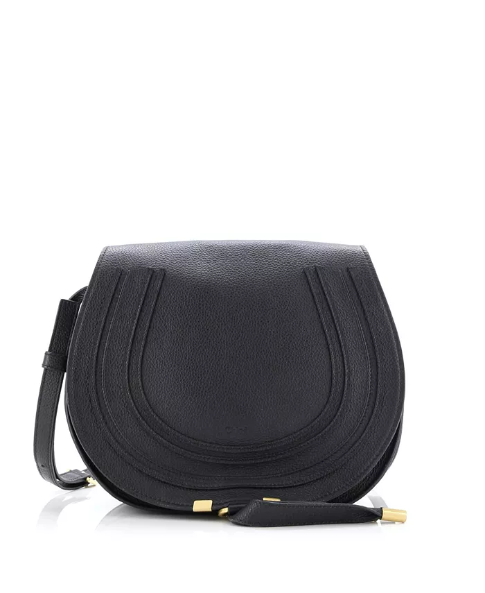 

Кожаная сумка-седло Marcie среднего размера Pre-Owned Chloe, черный