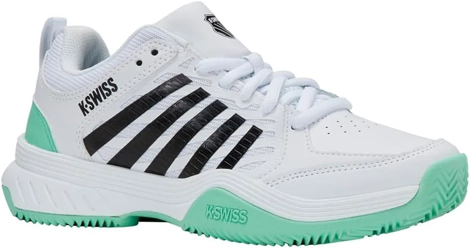 Кроссовки теннисные K-Swiss Court Express 2 Clay, White Neon Mint Black — фото 4