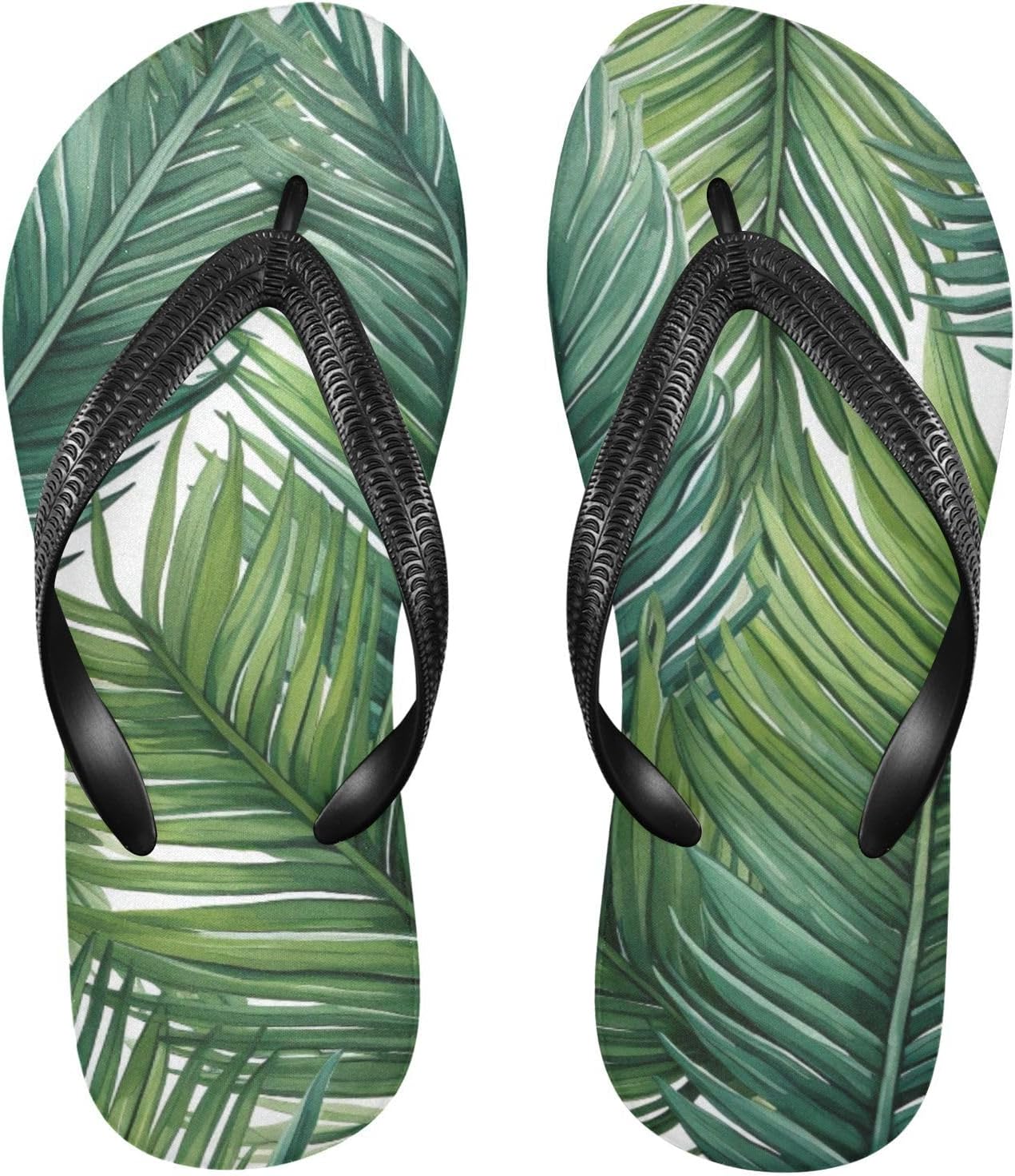 

Женские и мужские летние пляжные шлепанцы Palm Leaf с тропическим дизайном, для душа Kfbe