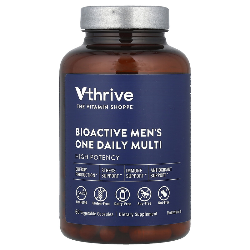 

Vthrive, Bioactive Men's One Daily Multi, 60 растительных капсул