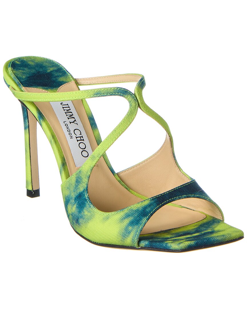 Jimmy Choo Anise 95 Denim Sandal, зеленый
