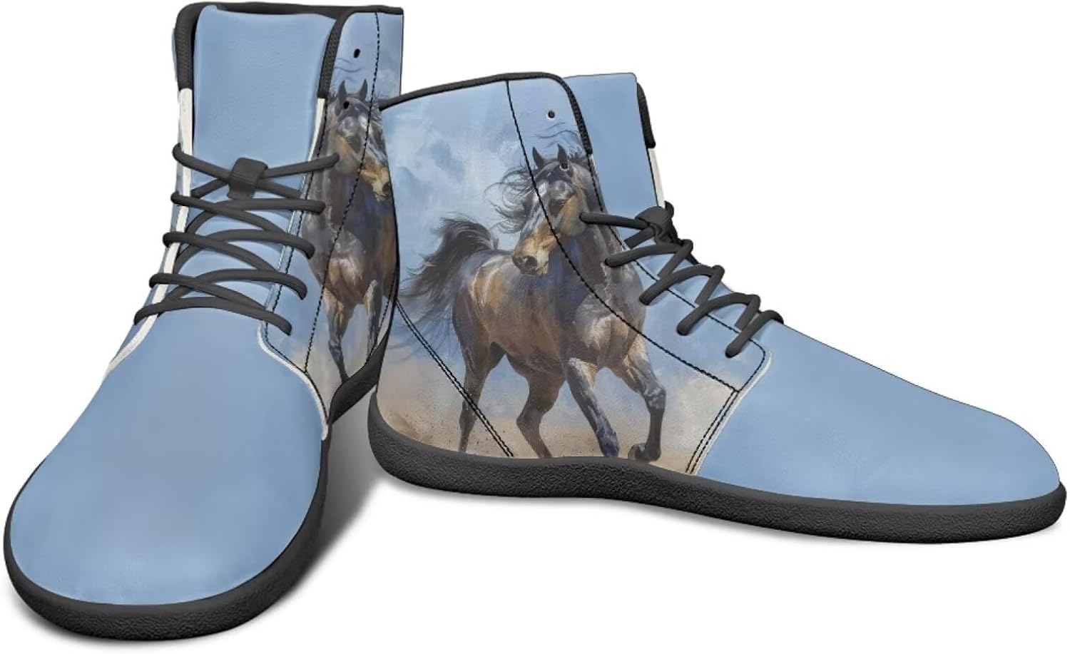 

Высокие кроссовки с животным принтом для мужчин, босоножки, противоскользящие беговые кроссовки, заземленная обувь, повседневные спортивные кроссовки Watdotory, Stallion Horse Pattern