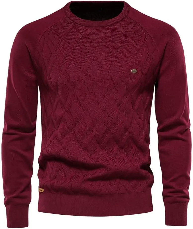 

Мужской свитер с круглым вырезом и геометрическим принтом JMKEY