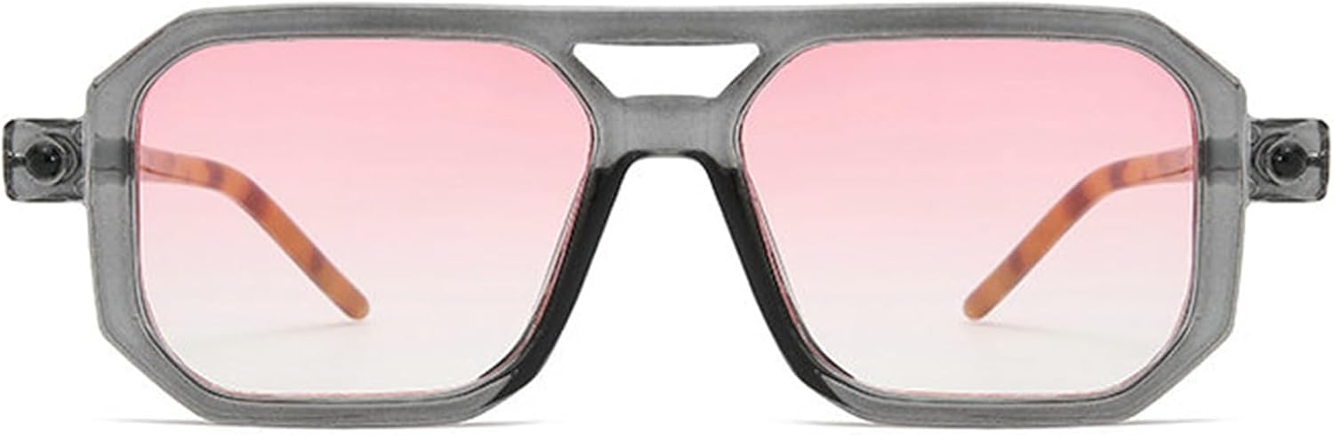 

Солнцезащитные очки Willochra Vintage Double Bridge Squar Flat Pilot Sunglasses для женщин и мужчин, классическая ретро-оправа в стиле 70-х, стильные, с защитой от УФ-излучения UV400, C3