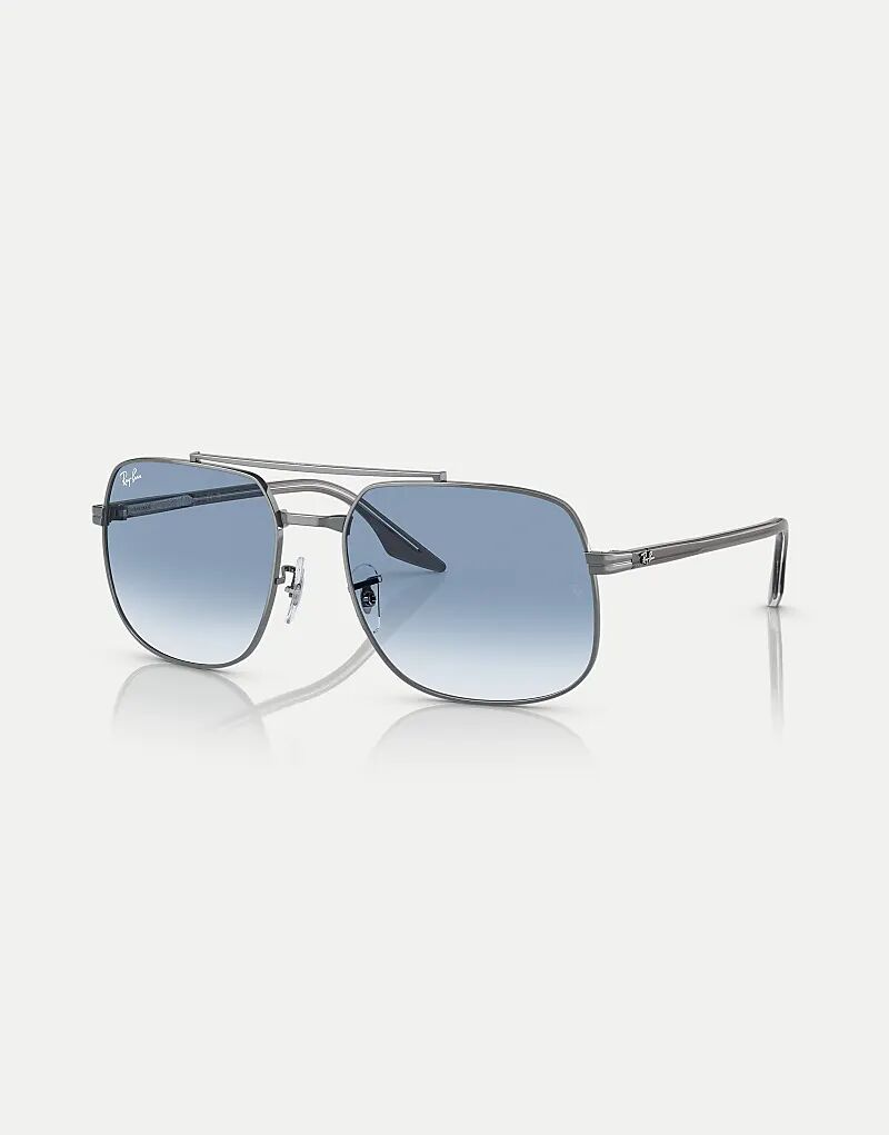 

Солнцезащитные очки Ray-Ban Rb3699 квадратной формы с синими линзами цвета оружейной стали