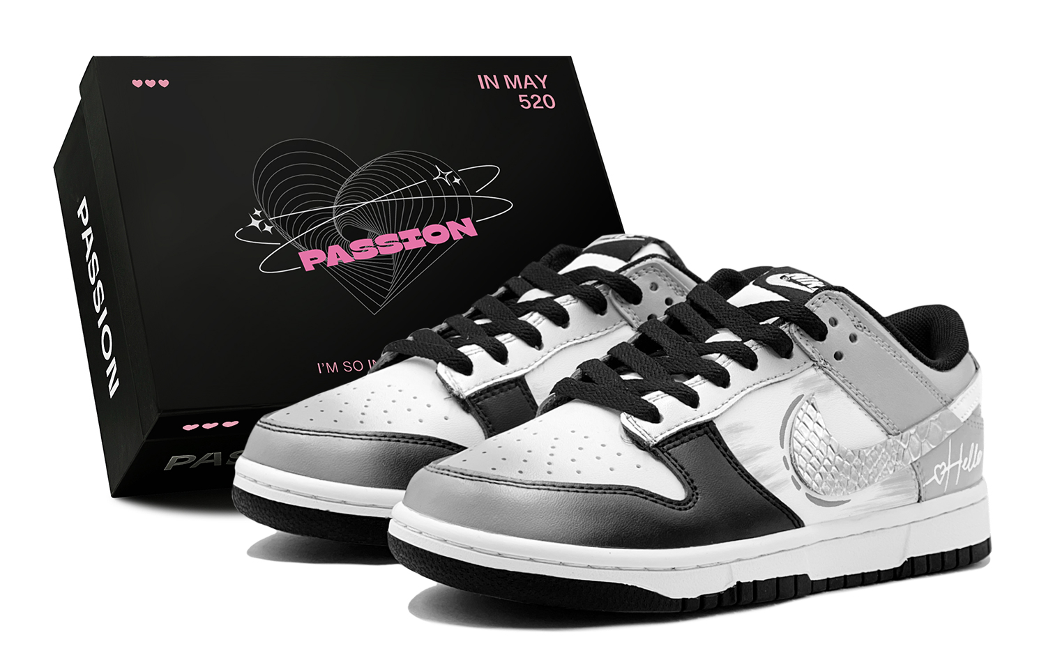 

Nike Кроссовки для скейтбординга Dunk Couple's Silver Scale Edge, модные, низкие, для улицы, мужские, серебристые