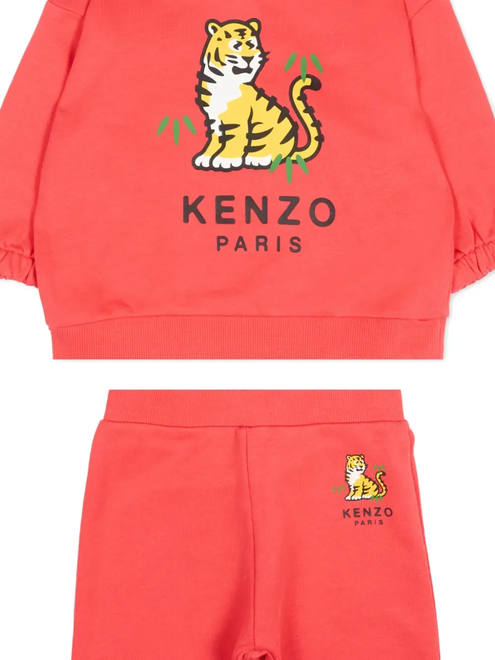 Спортивный костюм с тигриным принтом Kenzo Kids, красный — фото 3