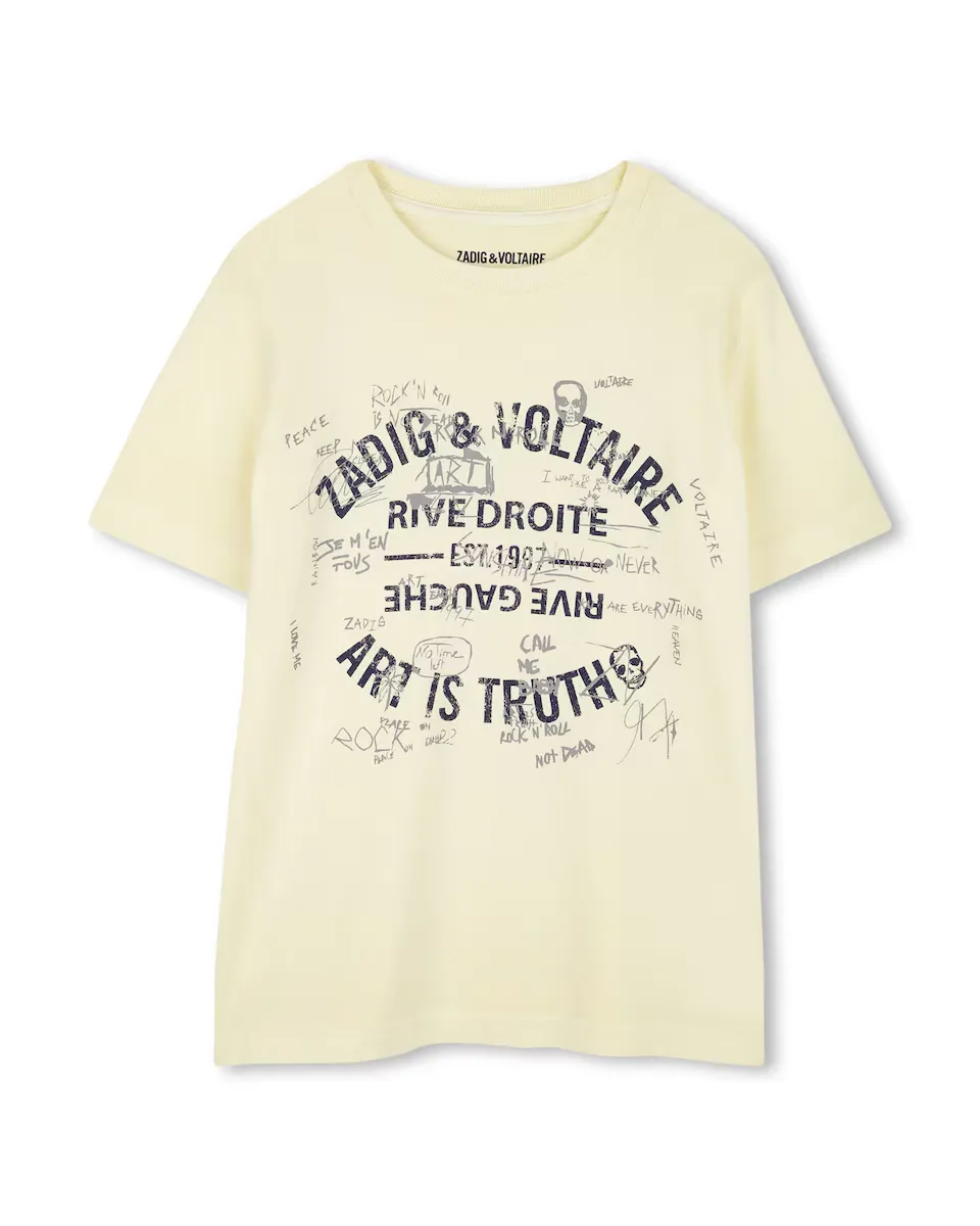 

100% хлопок футболка для мальчиков с короткими рукавами Zadig & Voltaire, жёлтый