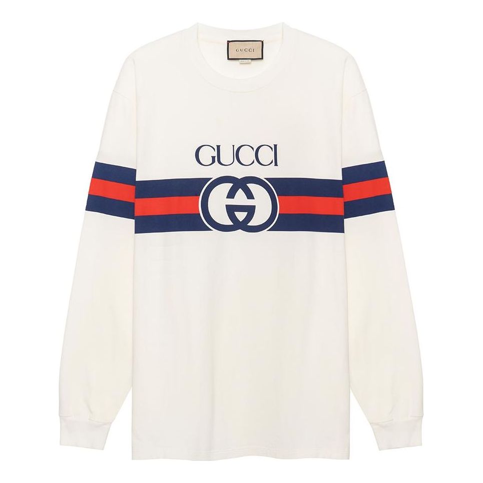 

Футболка Gucci Interlocking G Cotton T-Shirt 'White' 581903-XJET2-9095, белый