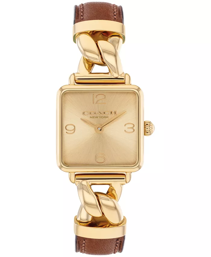 

Женские часы Cass Gold Tone из нержавеющей стали с ремешком из телячьей кожи, 22 мм COACH