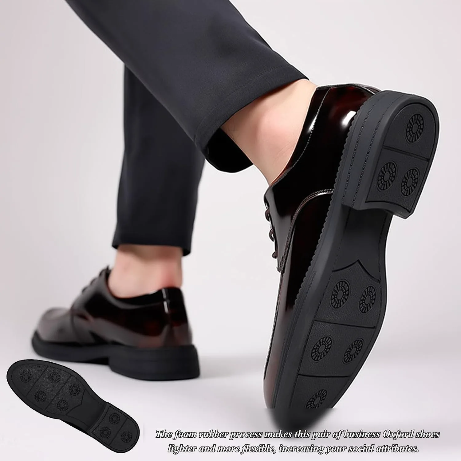 

Мужские оксфорды из лакированной кожи для бизнеса, шнурованные официальные дерби для офиса, стильные туфли для вечеринки и свадьбы DifaBack, черный