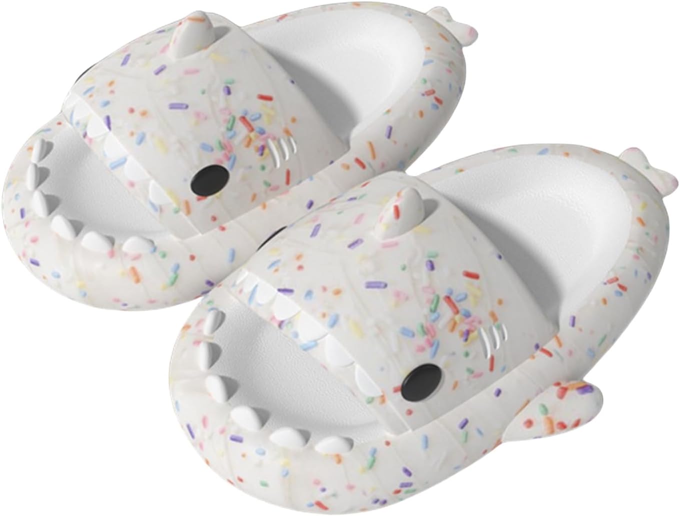 

Тапочки YTHSPNZE в виде акулы, оригинальные и интересные тапочки в виде облачной акулы, нескользящие быстросохнущие тапочки в виде акулы, тапочки из материала EVA в виде акулы «Звездный свет», Candy White