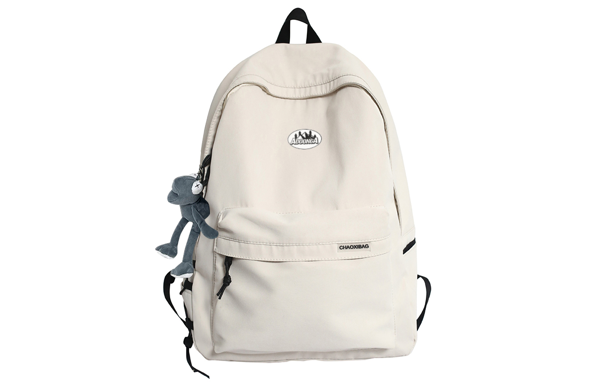 

ADOONGA Нейлоновый рюкзак унисекс черно-белый, White[Comes with Frog Pendant]