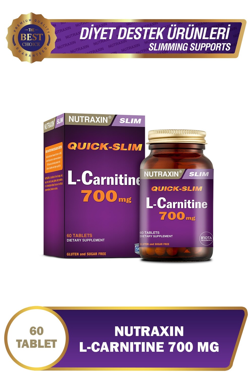 

Nutraxin Quick Slim - L-карнитин 700 мг 60 таблеток