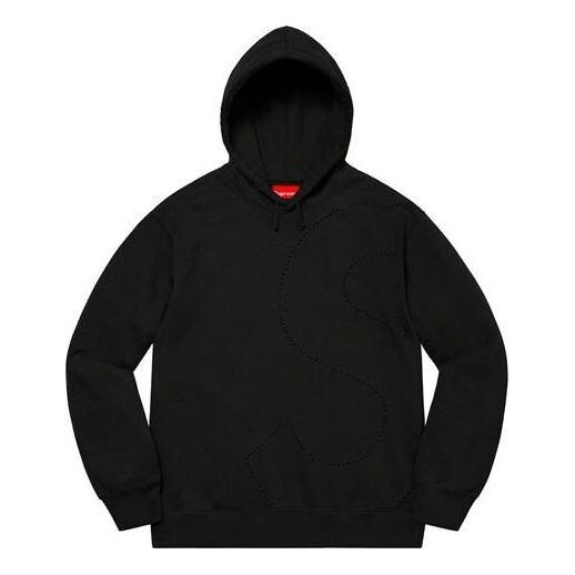 

Толстовка laser cut s logo hooded sweatshirt 'black' Supreme, черный