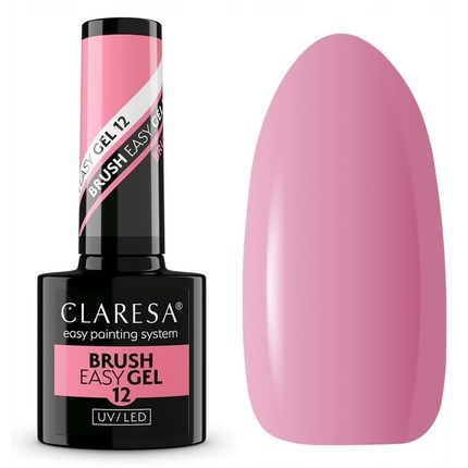 Brush Easy Gel UV/LED 12 холодный розовый гель во флаконе с кисточкой Claresa — фото 3