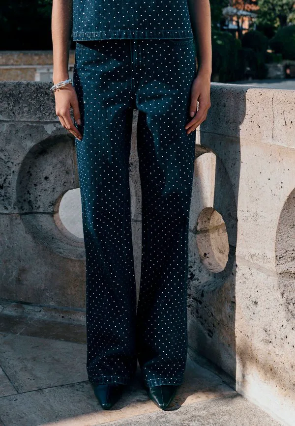 Украшенные широкие расклешенные джинсы Next, Rinse Blue — фото 2