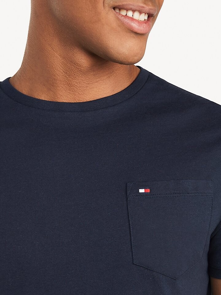Футболка Tommy Hilfiger Essential Short Sleeve Cotton Crewneck Pocket, темно-синий — фото 3