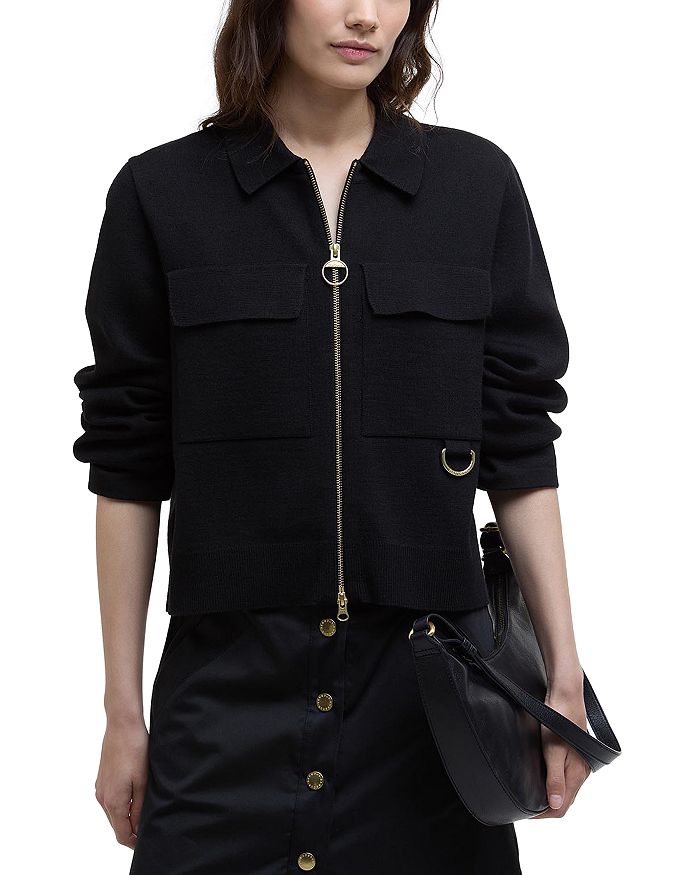 

Кардиган Alma из трикотажа Barbour, черный