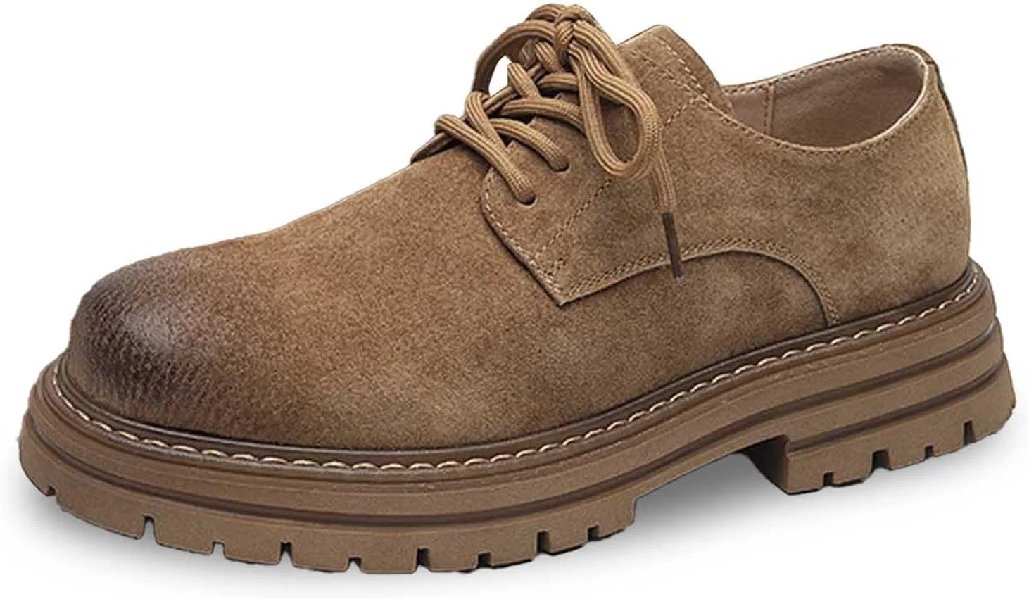 Ботинки Lässige Herren-Stiefeletten mit Schnürung, dicke Sohle, bequem für den Alltag, langlebig, stilvolles Schuhwerk für Jeans, alle Jahreszeiten Generic, Braun