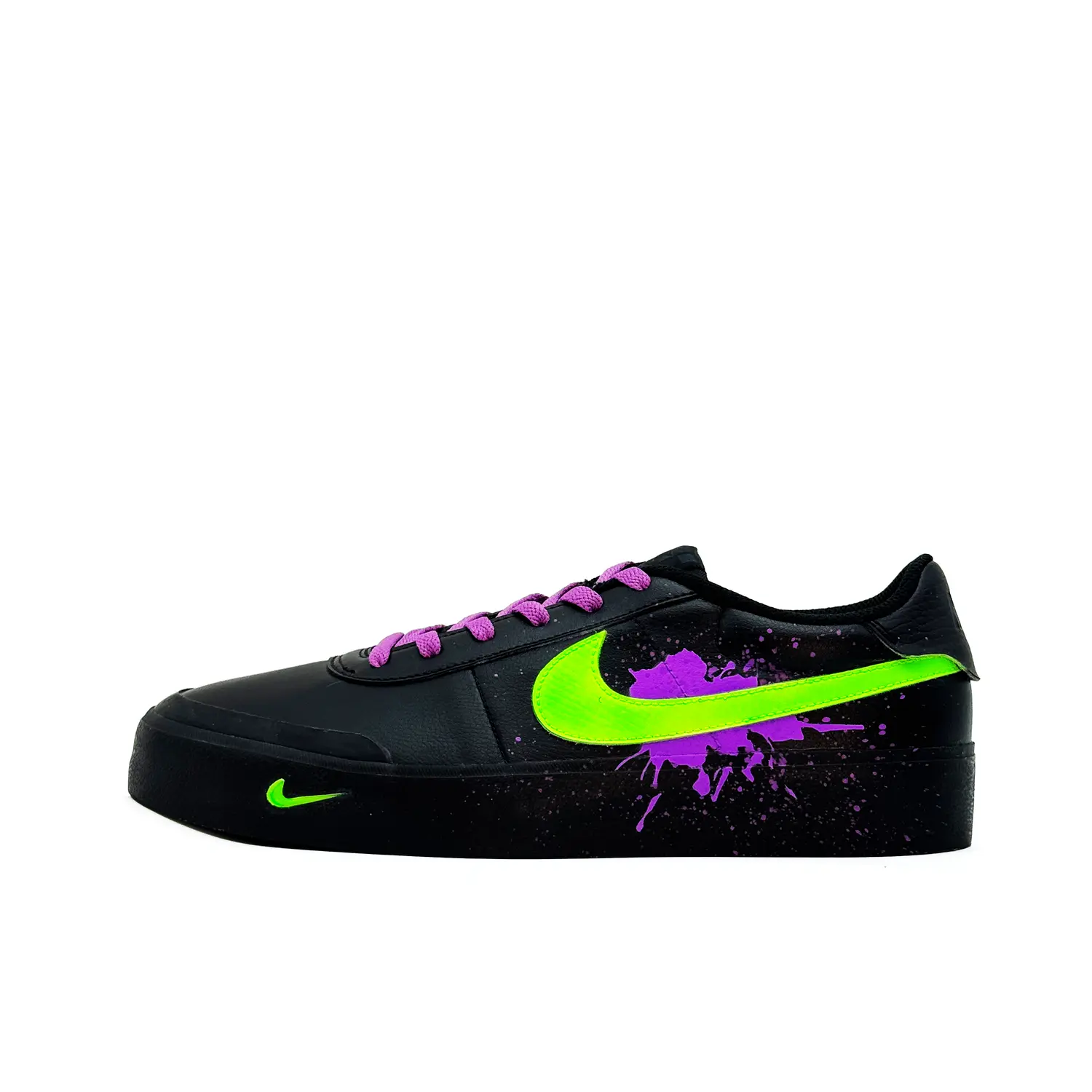 

Nike Кроссовки Court Shot Blue Frost Purple Ink, износостойкие, низкие, для скейтбординга, мужские, черные, фиолетово-зеленые