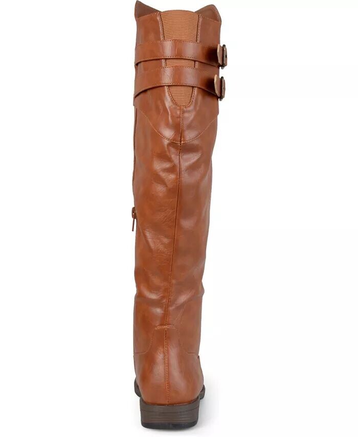 Женские сапоги Tori Extra Wide Calf с высокими коленями для верховой езды Journee Collection, коричневый — фото 3