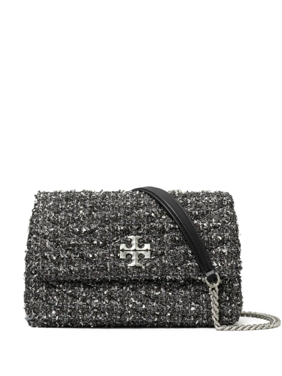 

Tory Burch маленькая сумка через плечо Kira с люрексом, черный