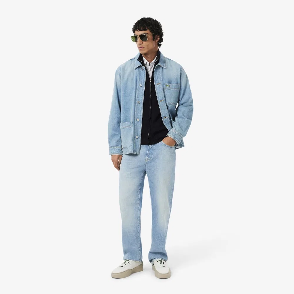 Мужской шерстяной кардиган на молнии тёмно-синий от Lacoste — фото 4