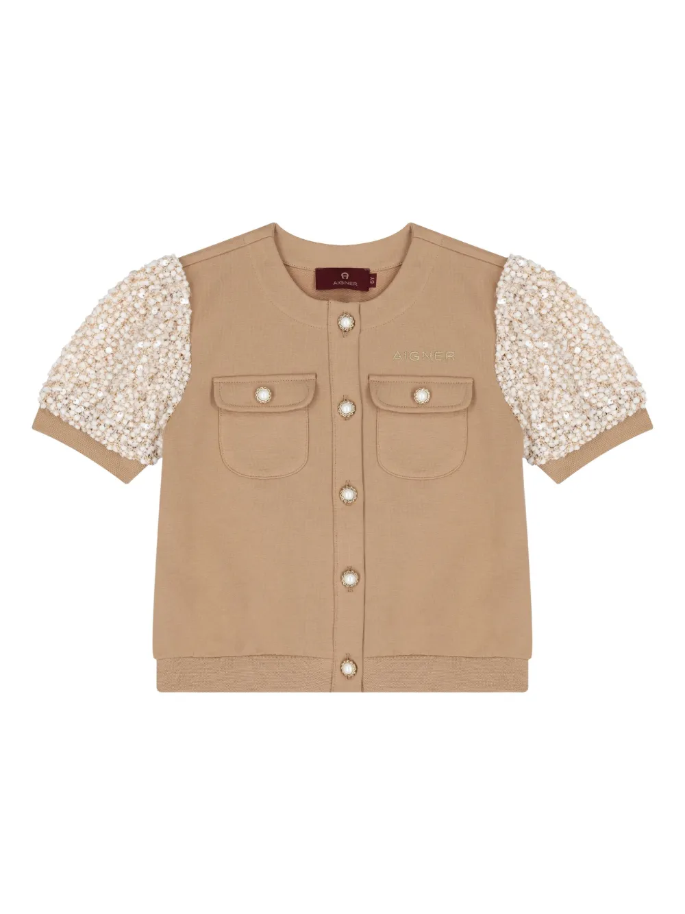 

Блузка с короткими рукавами, декорированная Aigner Kids, коричневый