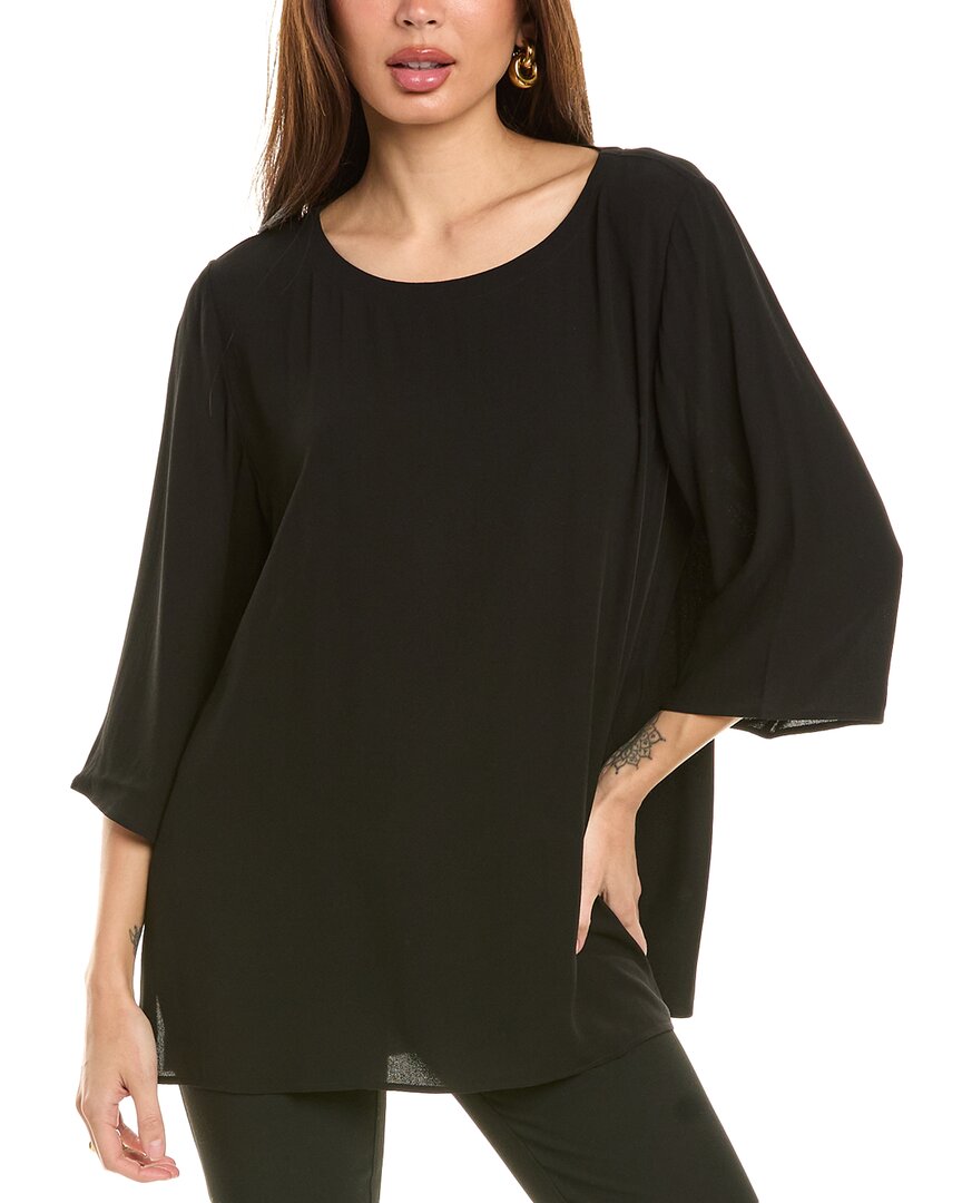 

EILEEN FISHER Балетный ворот шелковый топ, черный