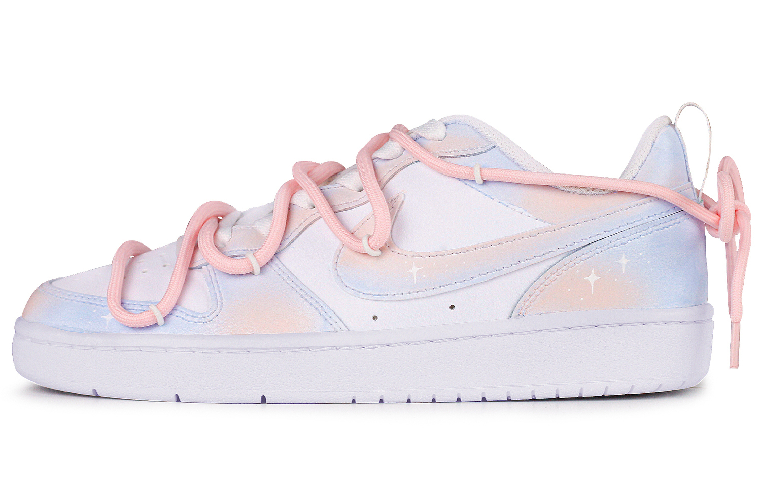 

Nike Court Borough2 устойчивые к истиранию лоу-топ скейтборд кроссовки Gradient Blue Pink