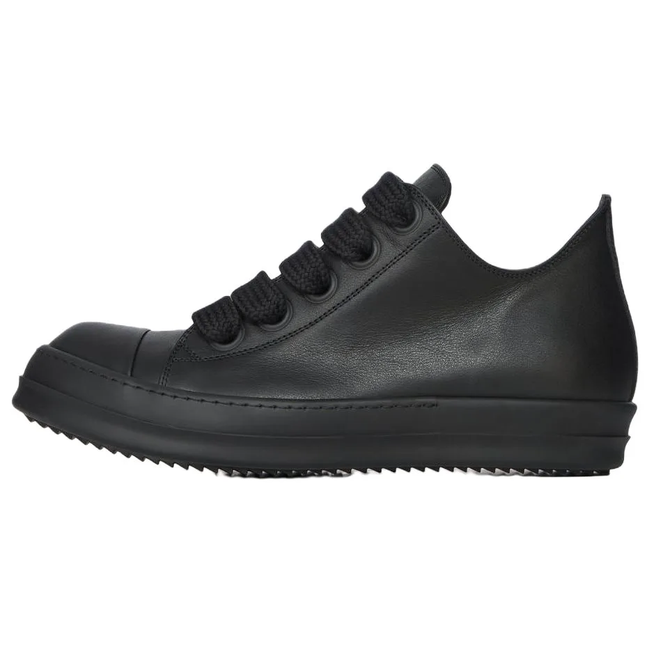 RICK OWENS RO Jumbolace Cow Leather Low top Skateboard Shoes 3.5cm мужские черные