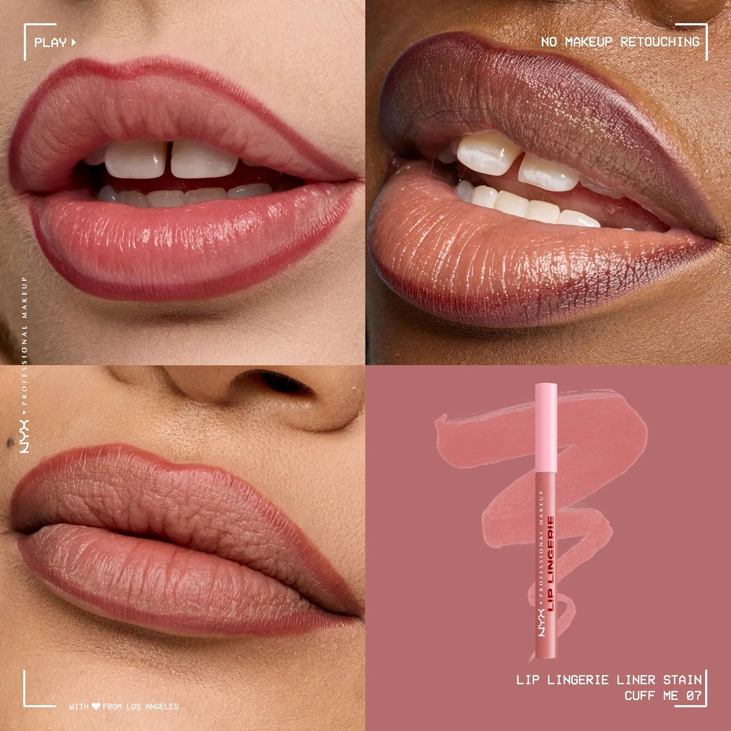 Контурная помада-стик NYX Professional Makeup Lip Lingerie Liner Stain, оттенок Cuff Me, 0.03 fl oz — фото 3