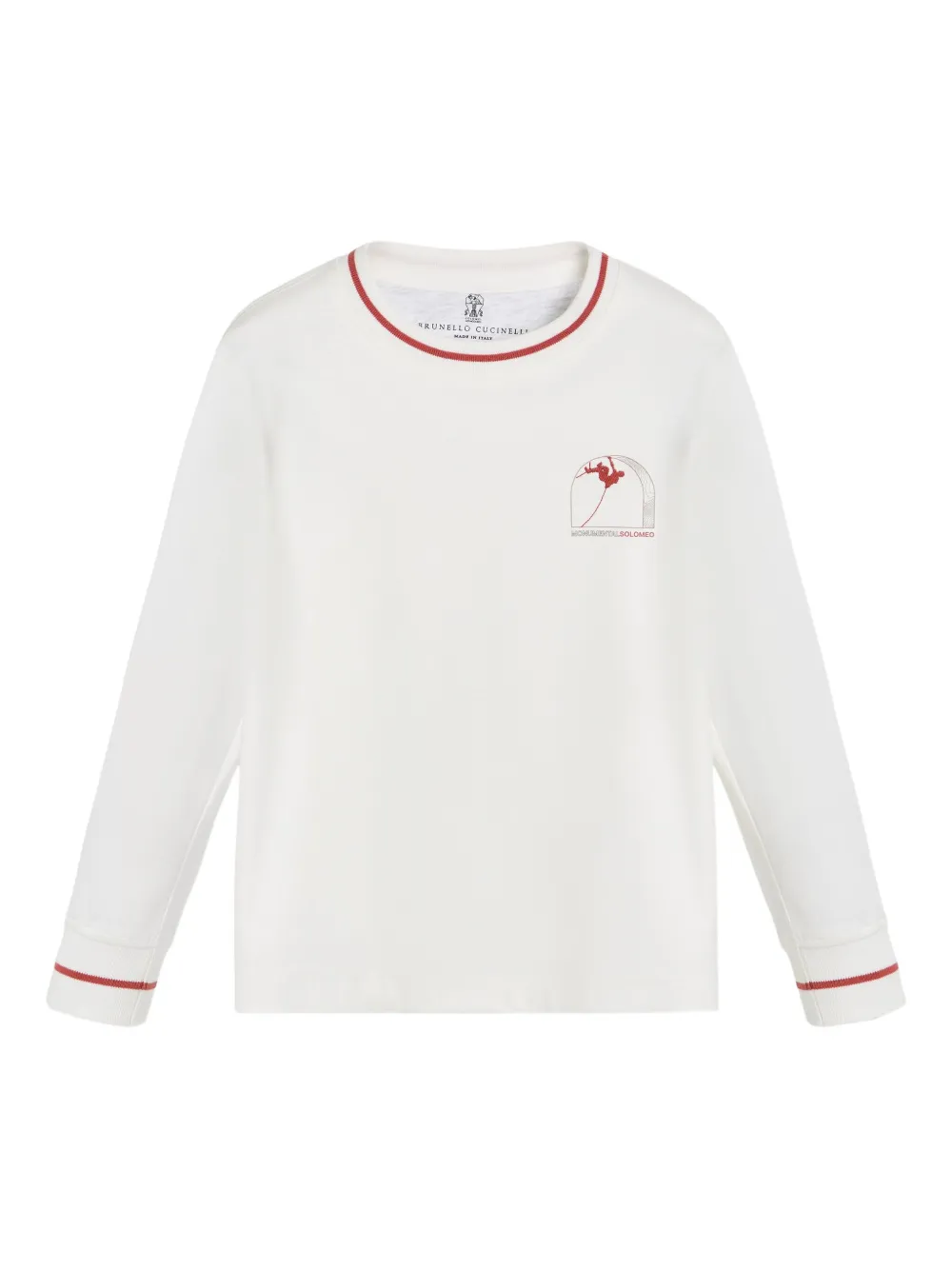 

Футболка с длинными рукавами Brunello Cucinelli Kids, белый