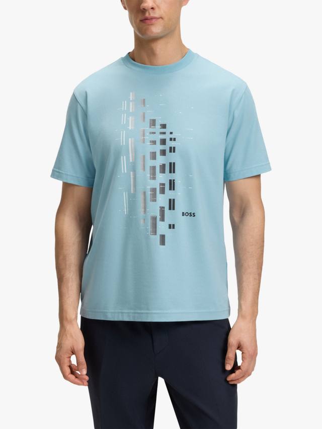

Футболка BOSS из хлопковой смеси с геометрическим принтом HUGO BOSS