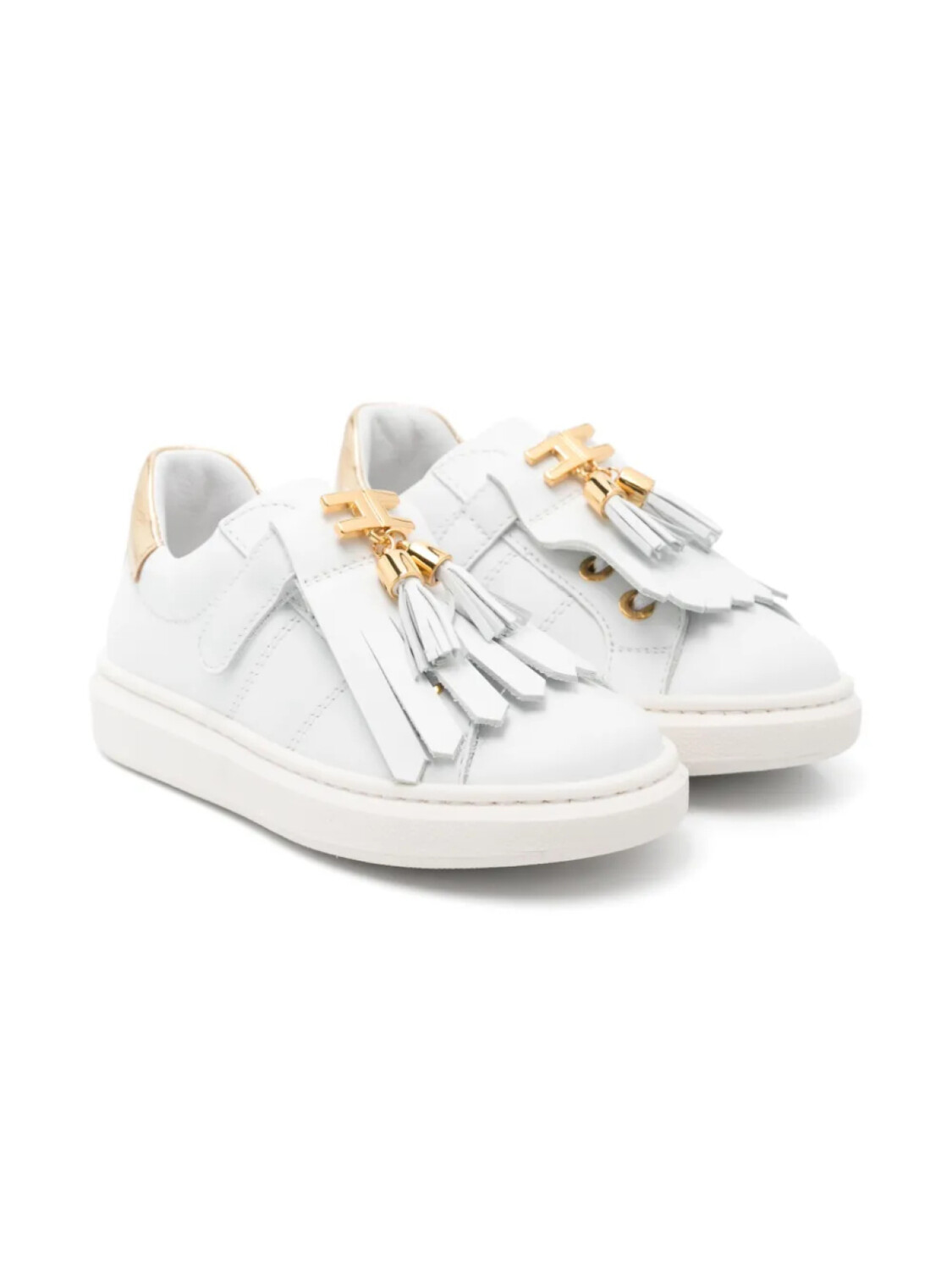 

Elisabetta Franchi La Mia Bambina кожаные кроссовки, белый