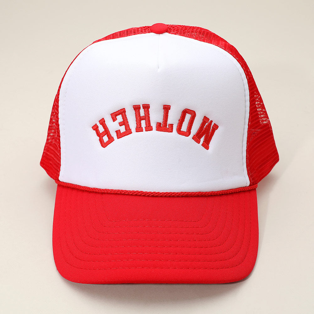 

Бейсболка с вышитой надписью "Mother" и сетчатой ​​задней частью FASHNZFAB, красный