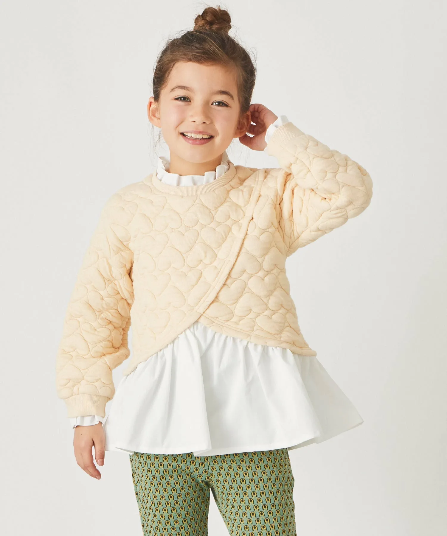 Стеганый топ с оборками по низу Ever Closet, beige