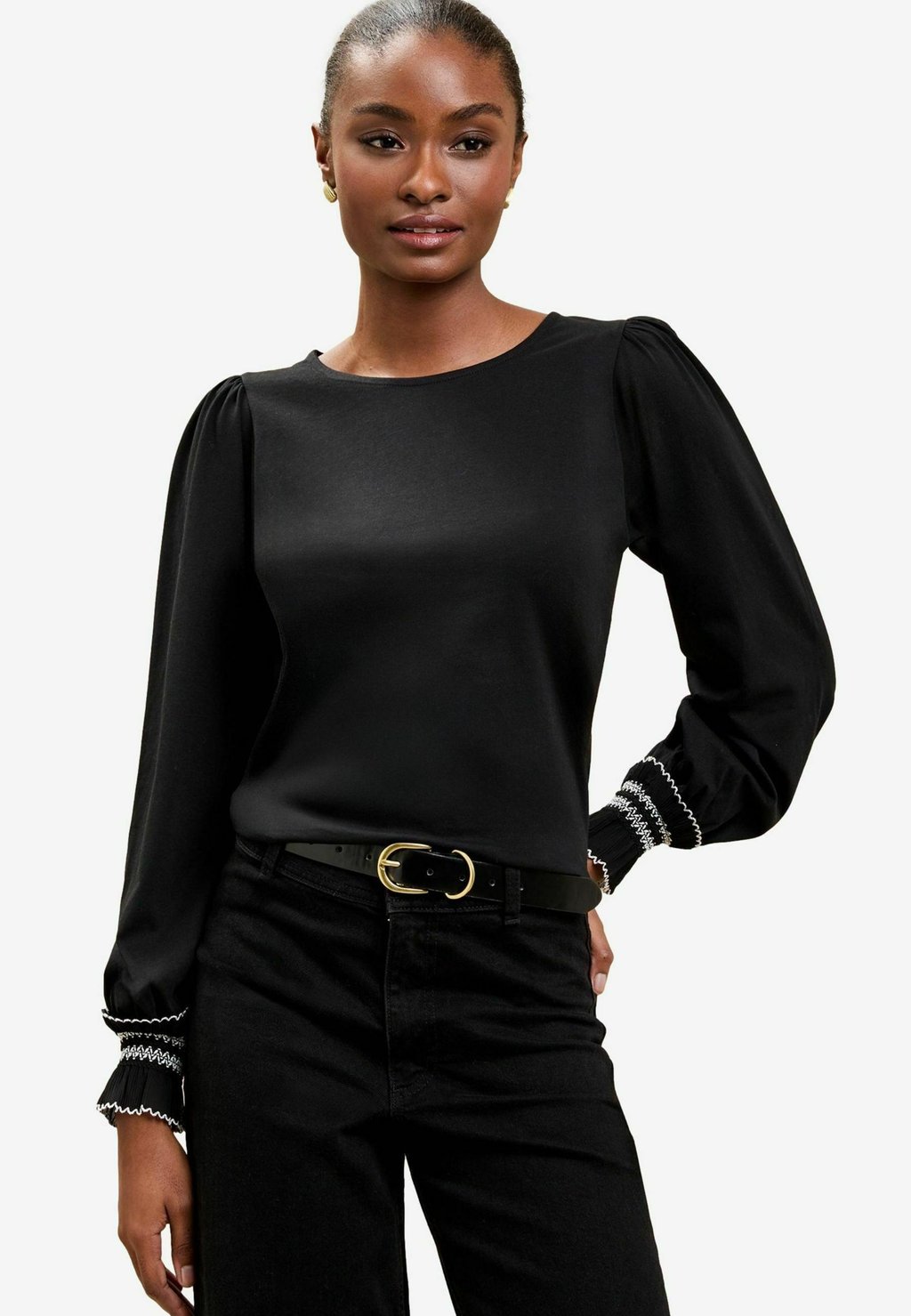 

Топ с длинными рукавами REGULAR FIT-ZIG ZAG TRIM DETAIL Lipsy, черный