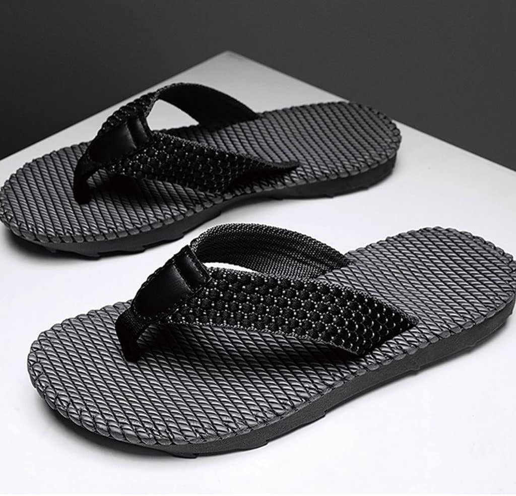 Мужские сандалии HSQMA Flip Flops, легкие сандалии без застежки, удобные для ходьбы на улице, унисекс, летние пляжные туфли, защита для ног, для дома и улицы (Цвет: черный, Размер: EUR41) — фото 2